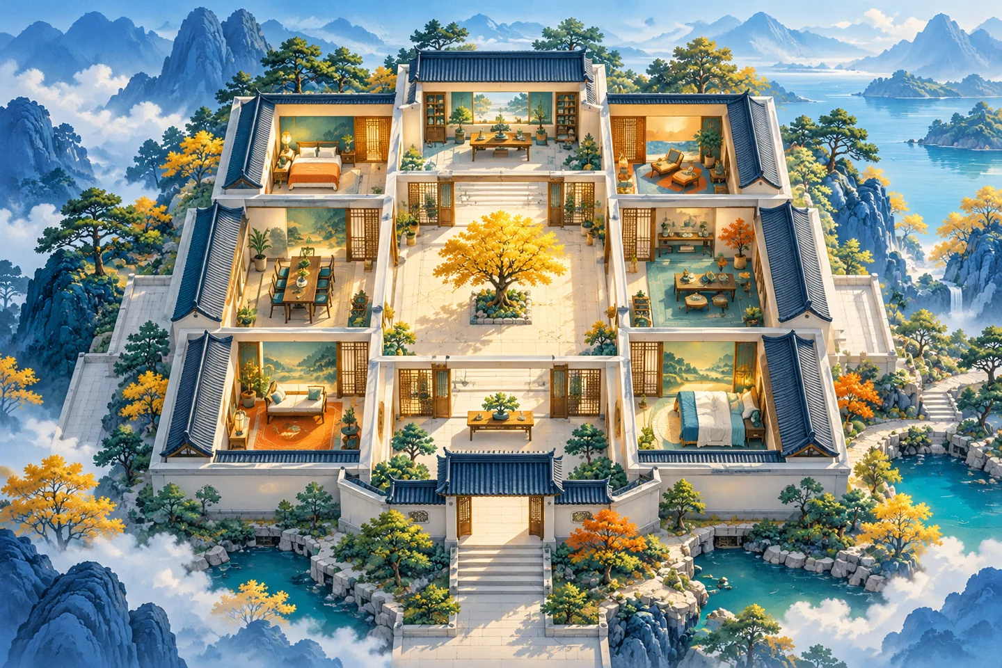 空间分区主题插画：从图解认识传统知识