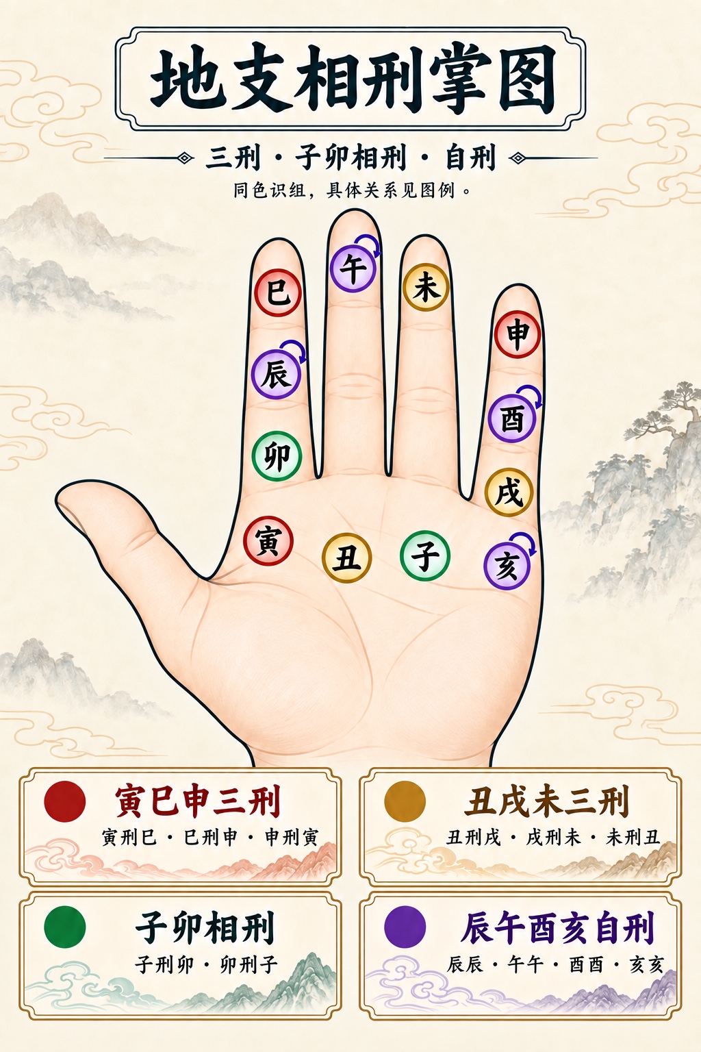 地支相刑掌诀图