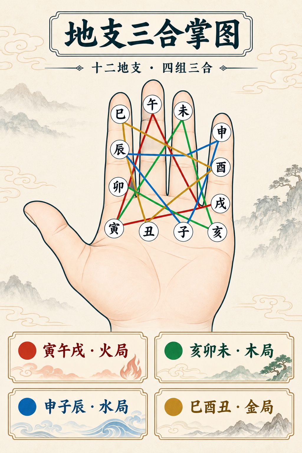 地支三合掌诀图